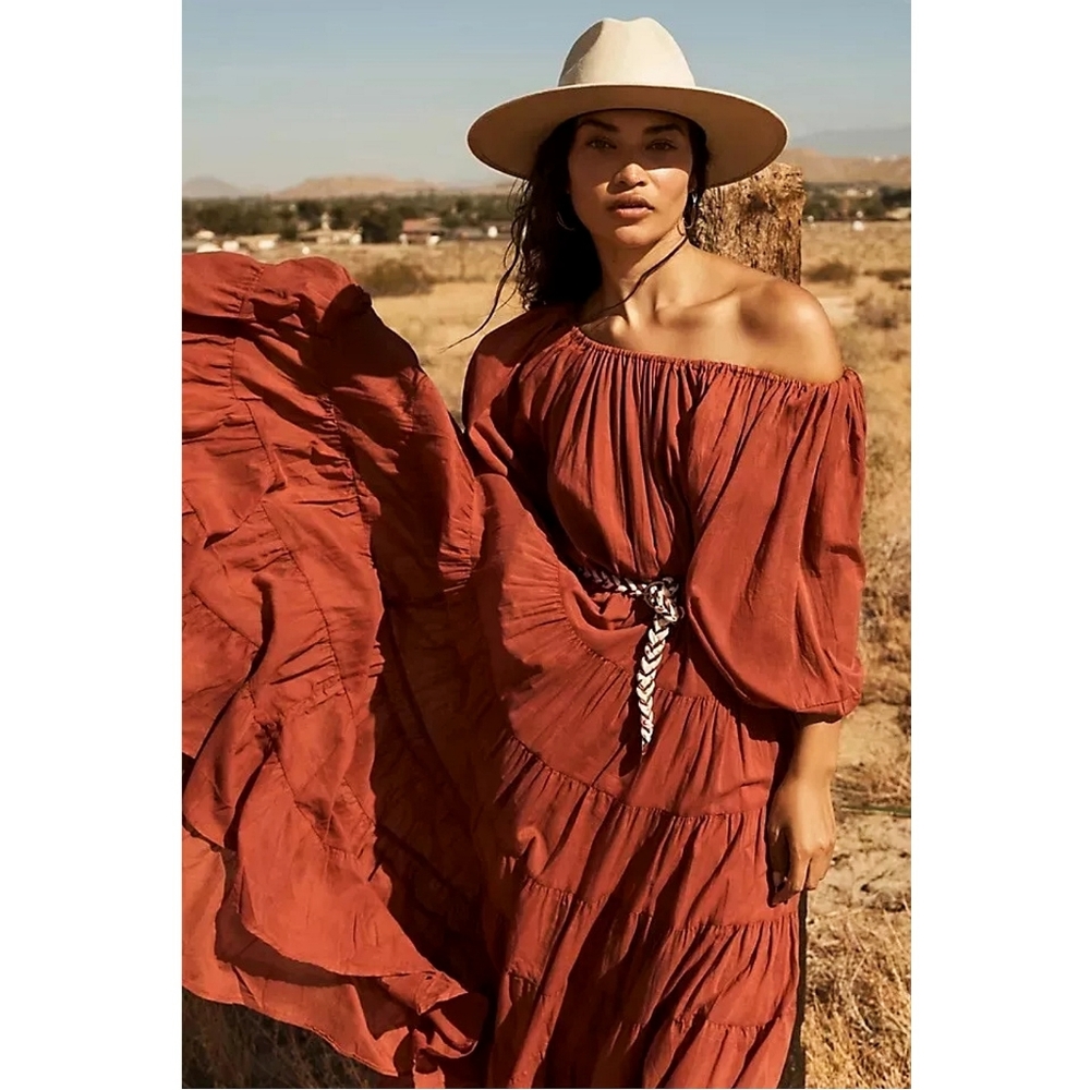Erika Pena x Anthropologie Brielle Bohohemian Tiered Voile Cotton Maxi D… - Picture 1 of 9